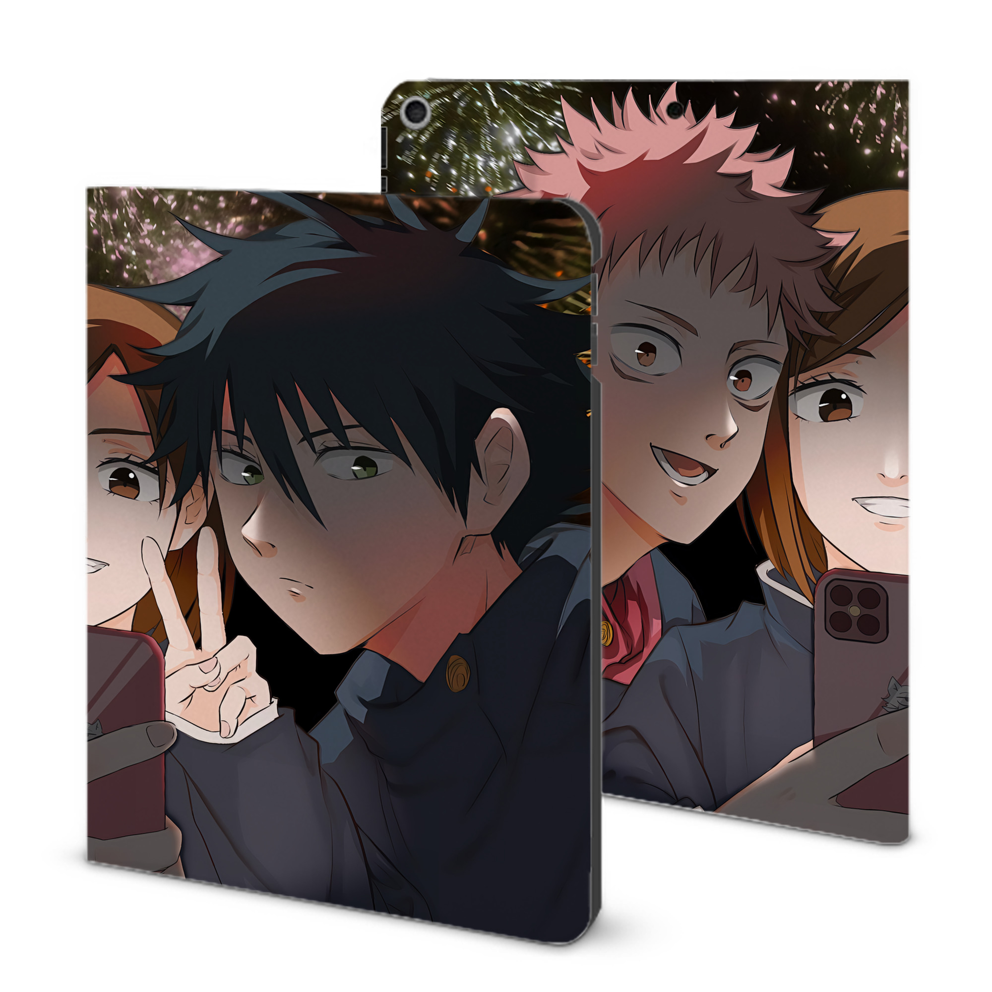 （画像用） 呪術廻戦 Jujutsu Kaisen IPad ケース ブック型 PUレザー TPU 耐衝撃 軽量 薄型 ペン収納なし 全面保護 IPad 各モデル対応